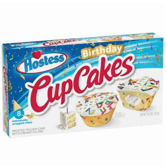 6x Hostess Birthday CupCakes 371g