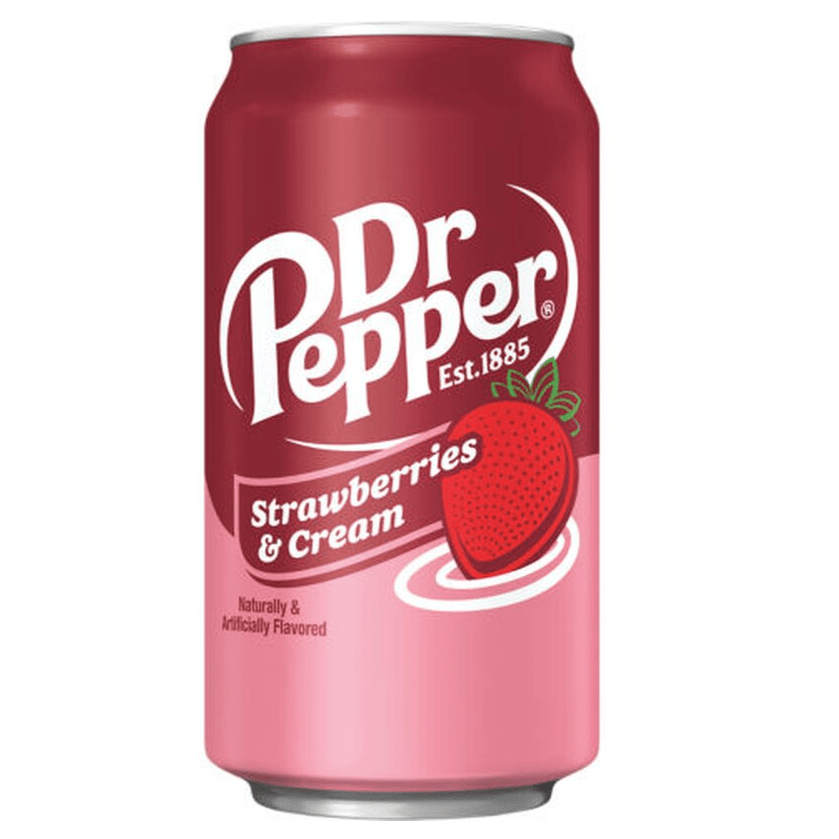 Dr Pepper Strawberries & Cream 355ml (USA) - Kingofcandy.de