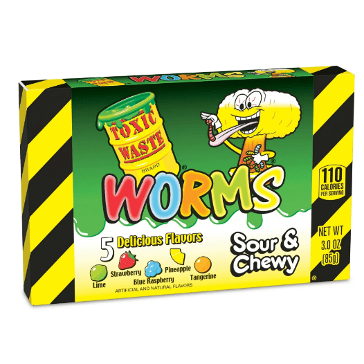 Toxic Waste Worms Sour& Chewy 85g - Kingofcandy.de